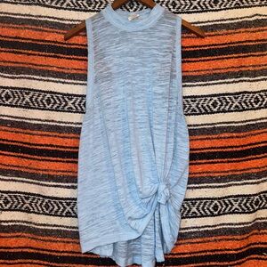 we the free blue sheer long top